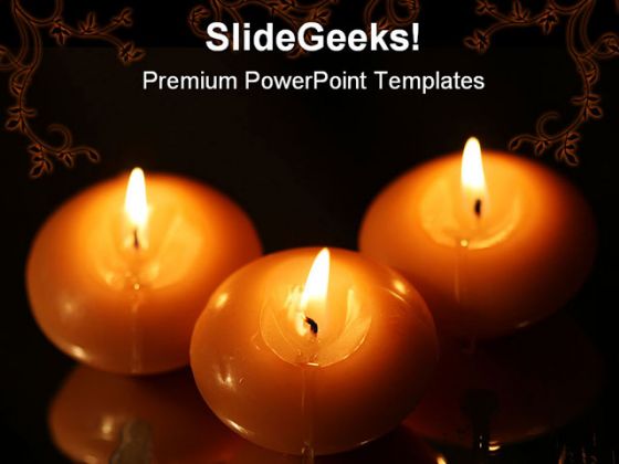Candles Light Festival PowerPoint Template 0810
