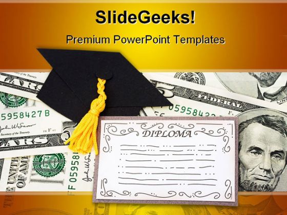 Cost Of Diploma Education PowerPoint Backgrounds And Templates 1210