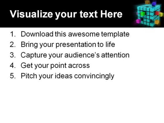 Cube Shape PowerPoint Template 0810