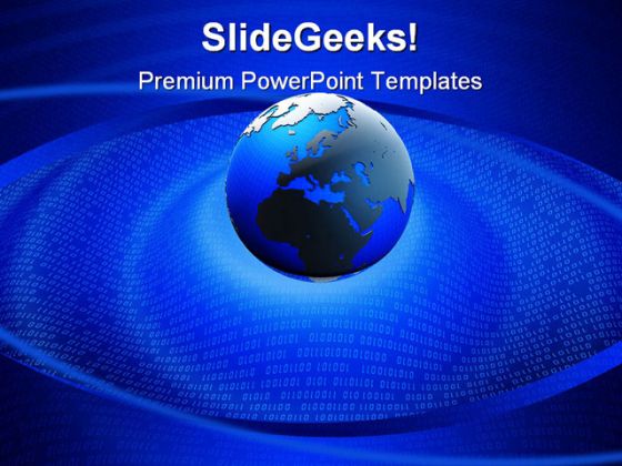 Digital Earth Globe PowerPoint Template 1110
