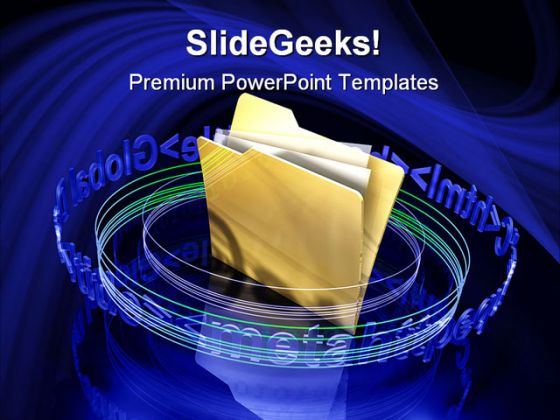 Digital Files Security PowerPoint Template 1110