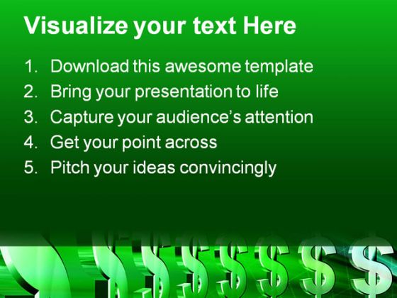 Dollar Sign Money PowerPoint Background And Template 1210