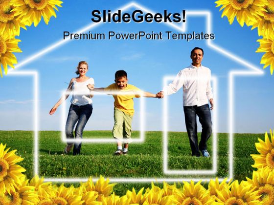 Dream Home Family People PowerPoint Template 0810
