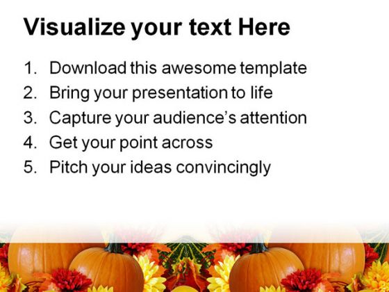 Fall Border Thanks Giving Nature PowerPoint Template 1010