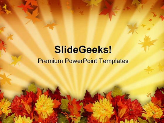Fall Leaves Beauty PowerPoint Template 0610