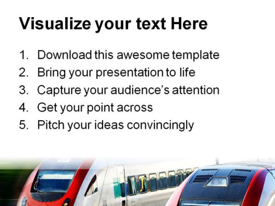 Fast Speed Trains Transportation PowerPoint Background And Template 1210