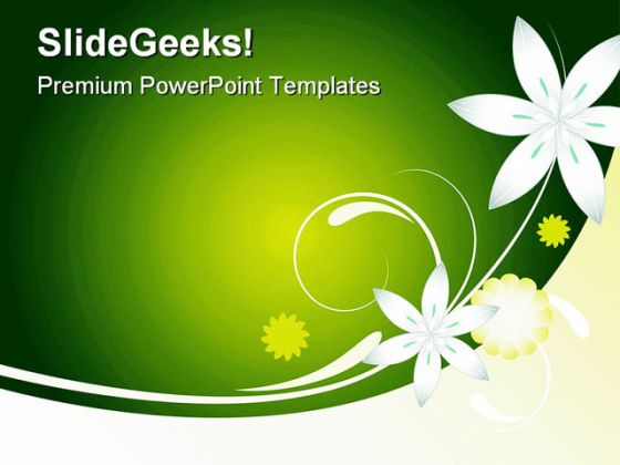 Floral Green Abstract PowerPoint Template 0910
