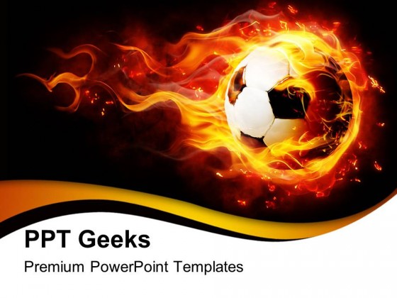 Football With Flames Sports PowerPoint Templates And PowerPoint Backgrounds 0411
