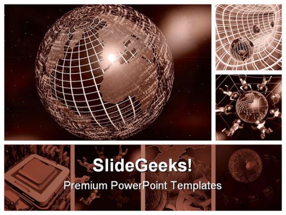 Framed Computer Collage Globe PowerPoint Backgrounds And Templates 1210