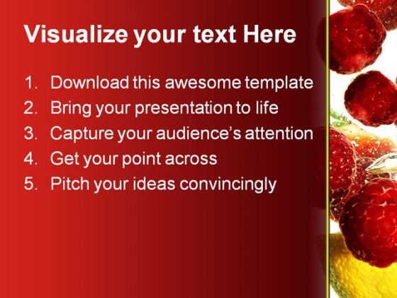 Fruits Refreshing Food PowerPoint Template 0810