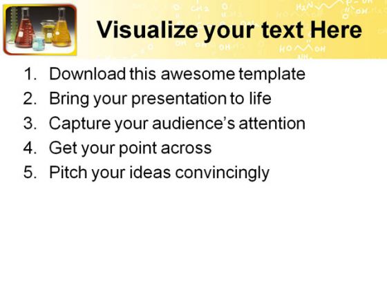 Glassware Labortary Medical PowerPoint Template 0910