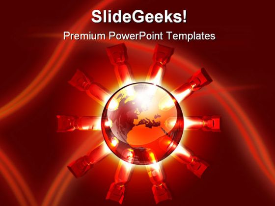 Global Destruction Globe PowerPoint Template 1110