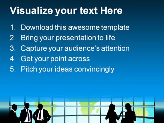 Globe And Business PowerPoint Template 1110