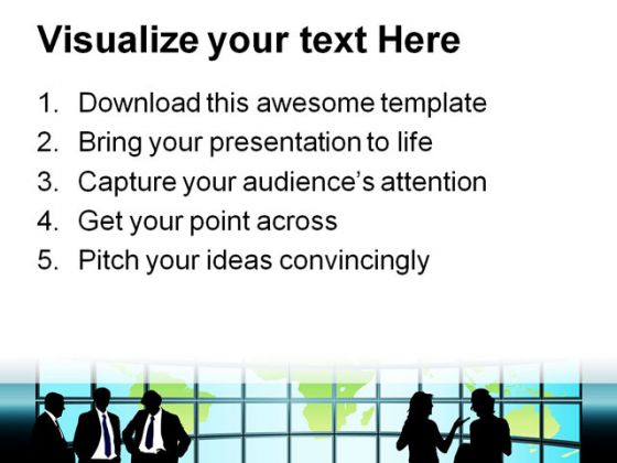 Globe And Business PowerPoint Template 1110