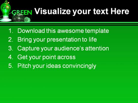 Go Green Earth PowerPoint Template 0510