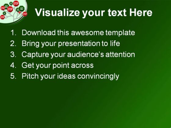Go Stop Business PowerPoint Template 0910