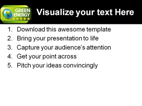 Green Energy Global PowerPoint Template 0810