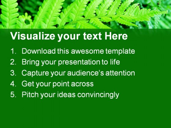 Green Fern Nature PowerPoint Templates And PowerPoint Backgrounds 0411