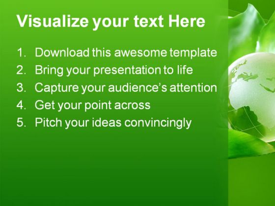 Green Globe Environment PowerPoint Template 0810