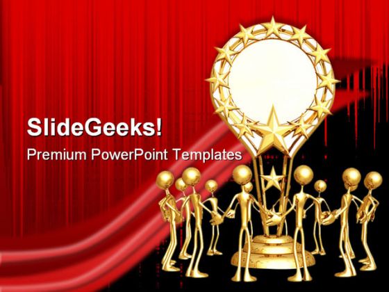 Group Accolade Teamwork PowerPoint Template 0910