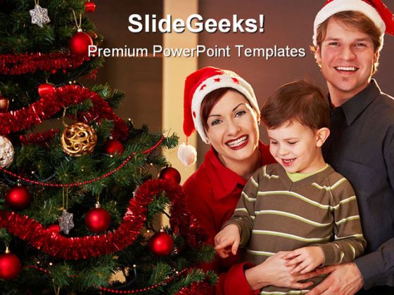Happy Christmas Family PowerPoint Backgrounds And Templates 1210