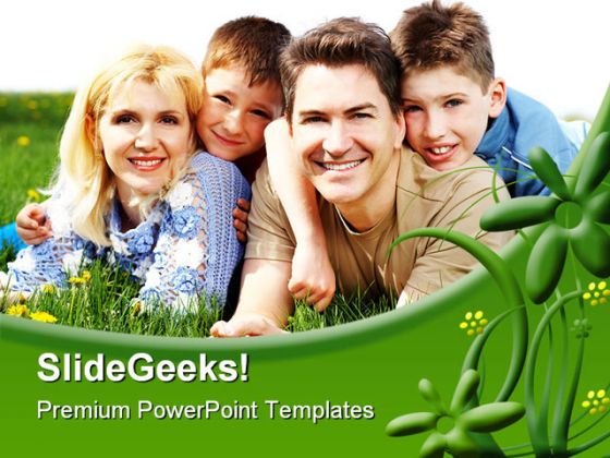 Happy Family People PowerPoint Background And Template 1210