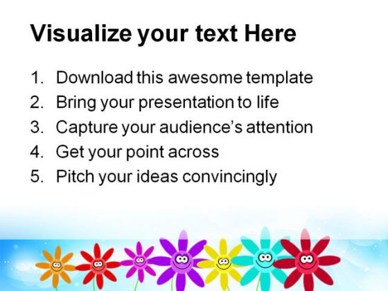 Happy Flowers Nature PowerPoint Template 1110