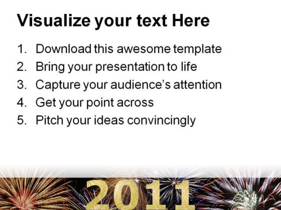 Happy New Year 2011 Festival PowerPoint Template 1010