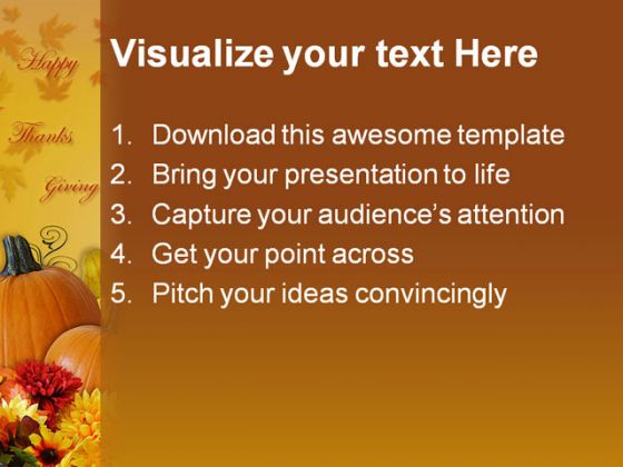 Happy Thanks Giving Holidays PowerPoint Template 1010
