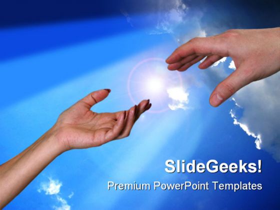 Helping Hand Religion PowerPoint Template 0610