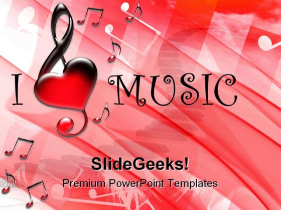 I Love Music Symbol PowerPoint Backgrounds And Templates 1210