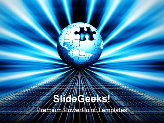Jigsaw Globe With Puzzle Business PowerPoint Backgrounds And Templates 1210