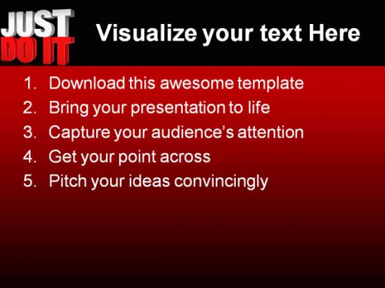 Just Do It People PowerPoint Template 0910