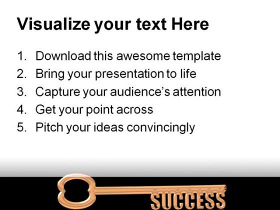 Key To Success Business PowerPoint Background And Template 1210