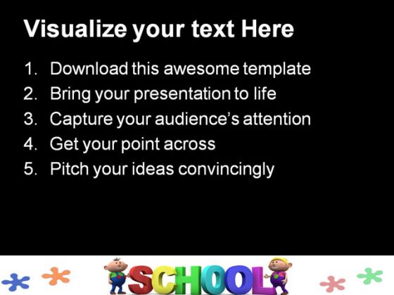 Kids With School Education PowerPoint Template 1110