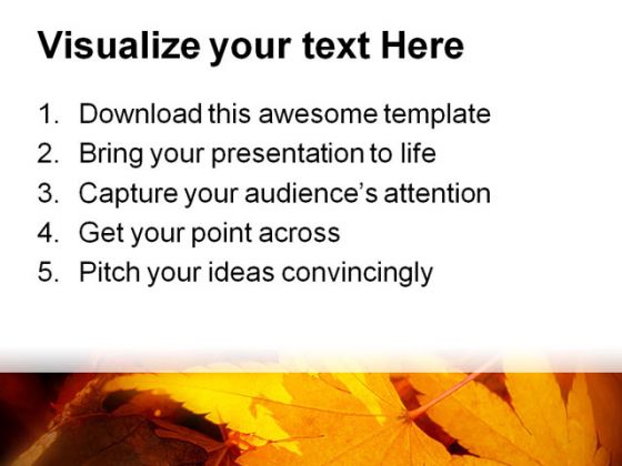 Leaves Autumn Nature PowerPoint Template 1010
