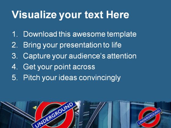 London Underground Travel PowerPoint Template 0910