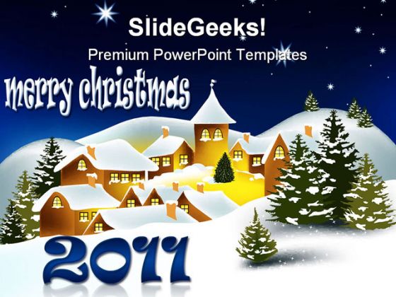 Merry Christmas01 Festival PowerPoint Template 1010