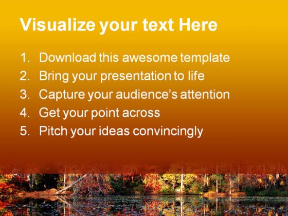 Mirror Lake Beauty PowerPoint Template 1110