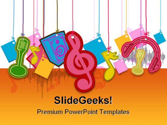 Musical Shapes Music PowerPoint Template 0910