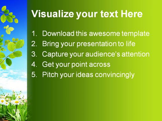 Nature Beauty PowerPoint Template 0910