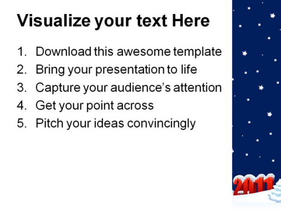 New Year 2011 Holidays PowerPoint Template 1010