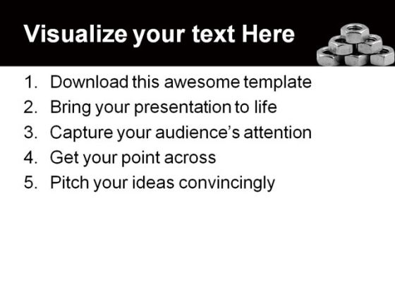 Nuts Industrial PowerPoint Template 0610