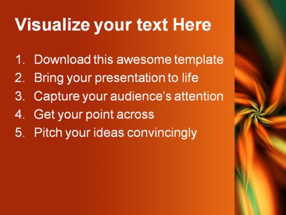Orange Green Flower Beauty PowerPoint Template 0910