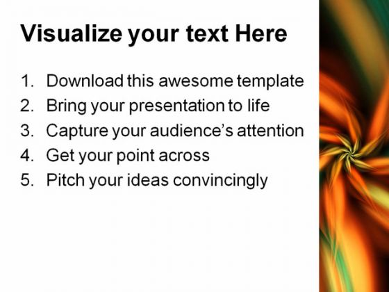 Orange Green Flower Beauty PowerPoint Template 0910