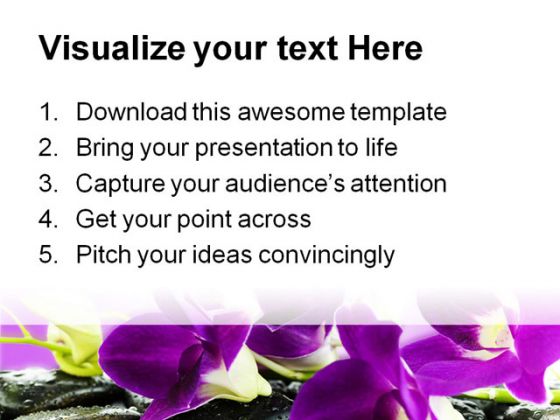 Orchid Reflection Nature PowerPoint Template 0610
