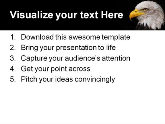 Portrait Of Eagle Animals PowerPoint Template 1110