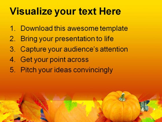 Pumpkins Daisies And Fall Nature PowerPoint Templates And PowerPoint Backgrounds 0411