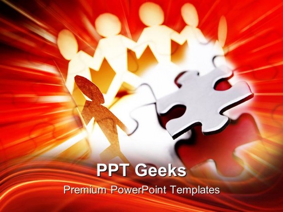 Puzzle Team Teamwork Business PowerPoint Templates And PowerPoint Backgrounds 0411