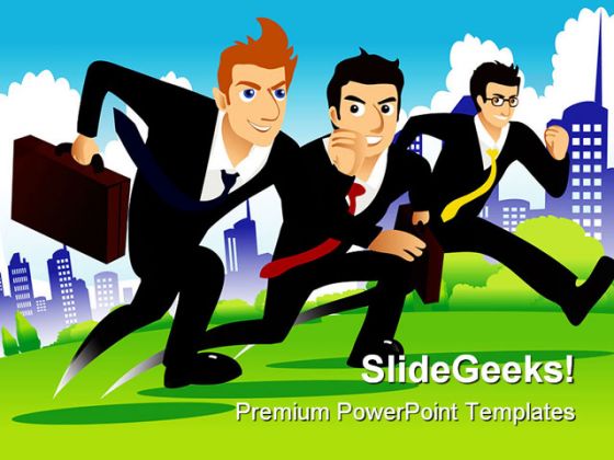 Race Business PowerPoint Template 0610